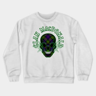 Scottish Clan MacDonald Tartan Celtic Skull Crewneck Sweatshirt